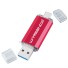 Dysk flash USB OTG czerwony