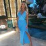 Dzianinowa sukienka damska P840 jasnoniebieski
