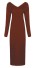 Dzianinowa sukienka midi brązowy