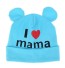 Dziecięca czapka z uszami I LOVE MAMA niebieski