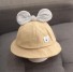 Dziecięca kapelusz w kropki z kokardą beżowy