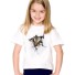 Dziewczęca koszulka 3D z kotem J605 C