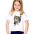 Dziewczęca koszulka 3D z kotem J605 D