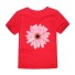 Dziewczęca koszulka z kwiatowym nadrukiem J3489 czerwony