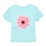 Dziewczęca koszulka z kwiatowym nadrukiem J3489 jasnoniebieski