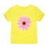 Dziewczęca koszulka z kwiatowym nadrukiem J3489 żółty