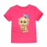 Dziewczęca koszulka z uroczym kotem - 12 kolorów różowy