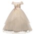 Dziewczęca sukienka balowa N149 beżowy