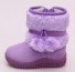 Dziewczęce buty zimowe z pomponami fioletowy