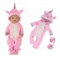 Einhorn-Overall für eine Puppe rosa