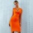 Elegancka damska sukienka ołówkowa A2504 pomarańczowy