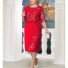 Elegancka sukienka damska - plus rozmiar czerwony