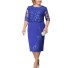 Elegancka sukienka damska - plus rozmiar niebieski