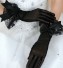 Eleganckie damskie rękawiczki z falbaną czarny