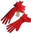 Eleganckie damskie rękawiczki z falbaną czerwony
