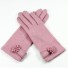 Eleganckie damskie rękawiczki z kwiatkiem różowy