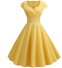 Elegáns női retro ruha sárga