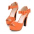 Elegante Damenpumps aus Wildleder mit Schleife orange