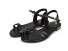 Elegante Damensandalen mit niedrigem Absatz schwarz