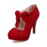 Elegante Wildlederpumps mit Schleife rot