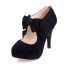 Elegante Wildlederpumps mit Schleife schwarz