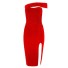 Elegantné šaty s jedným ramienkom červená