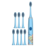Elektrische Zahnbürste im Weltraum-Design für Kinder, weiche elektrische Tierzahnbürste für Kinder mit 8 Ersatzköpfen, IPX7 Astronaut AA-Batterie, wasserdichte Zahnbürste blau