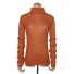 Fein gestrickter Rollkragenpullover für Damen orange