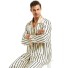 Férfi csíkos pizsama T2415 krém