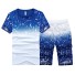 Férfi kétszínű szett - póló és rövidnadrág J2767 kék