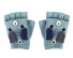 Fingerlose Kinderhandschuhe mit Hund J2874 hellblau