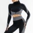 Fitness-Crop-Top für Damen P1695 schwarz