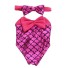 Fürdőruha egy sellő mintás babához rózsaszín