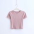 Gerüschtes Crop-Top für Damen rosa