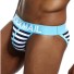 Gestreifte Herren-Slip hellblau