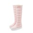 Gestreifte Winterstiefel für Damen J1822 rosa