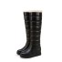 Gestreifte Winterstiefel für Damen J1822 schwarz