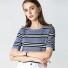 Gestreiftes Damen-T-Shirt A1194 blau