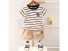 Gestreiftes T-Shirt und Shorts für Jungen L1388 C