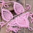 Gestrickter Mikro-Bikini für Damen P1067 rosa