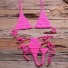 Gestrickter Mikro-Bikini für Damen P739 dunkelrosa