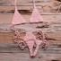 Gestrickter Mikro-Bikini für Damen P739 rosa