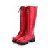 Glänzende Damenstiefel J2381 rot