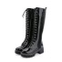 Glänzende Damenstiefel J2381 schwarz