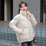 Glänzende Winterjacke für Damen beige