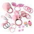 Gyermek gumiszalag és hajcsat 30 db világos rózsaszín