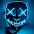 Halloweenská svítící maska světle modrá