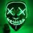 Halloweenská svítící maska zelená