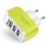 Hálózati töltőadapter 3 USB-port zöld