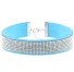 Halsband mit Strasssteinen J3495 hellblau